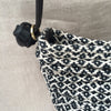 HANDBAG BLACK AND WHITE WEAVING SMALL/SAC BANDOULIERE TISSE NOIR ET BLANC