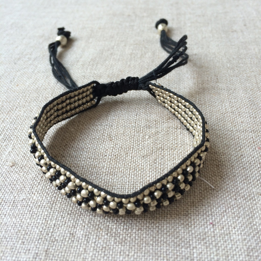 BRACELET SILVER BLACK PEARLS/BRACELET PETITES PERLES