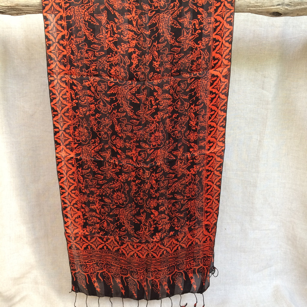 SCARVE SILK BLACK/ FOULARD SOIE NOIR