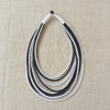 NECKLACE SILK BLACK AND WHITE / RAS DU COU FIL DE SOIE