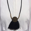 NECKLACE PENDANT NOMAD BLACK LINEN / PENDENTIF NOMAD LIN NOIR