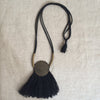NECKLACE PENDANT NOMAD BLACK LINEN / PENDENTIF NOMAD LIN NOIR