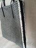 S.HANDBAG BLACK AND WHITE WEAVING TOTE
